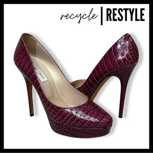 Jimmy Choo Cosmic Croc Embossed Pumps